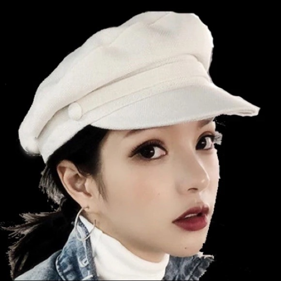 Military Style Hat with Band and Button Detail - Picture 9 of 9